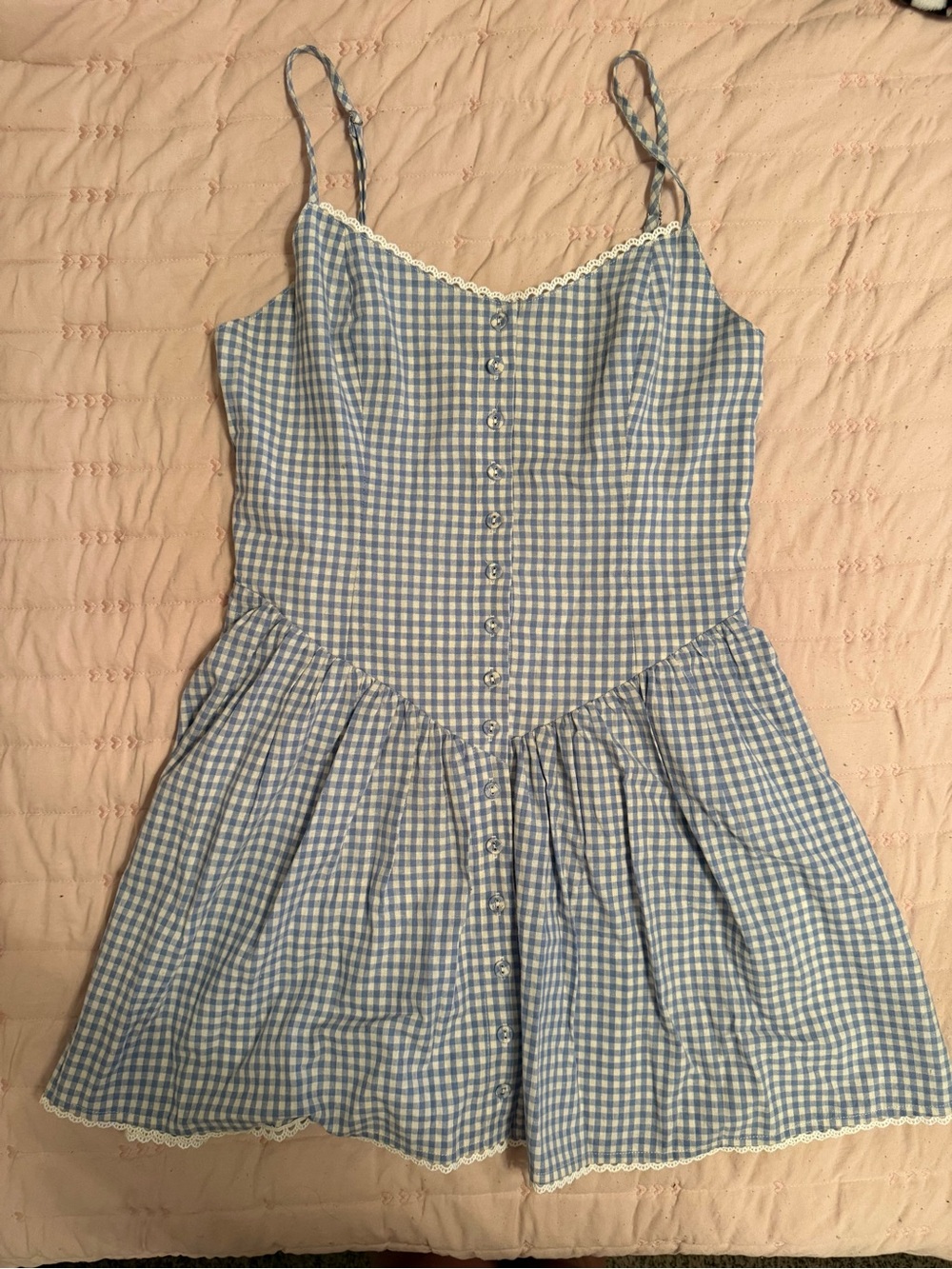 Stella Laguna Beach Blue and White Gingham Mini Dress